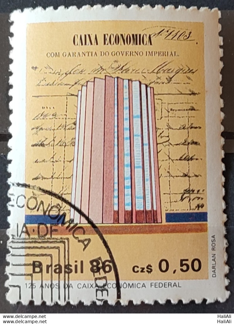 C 1529 Brazil Stamp Bank Caixa Economica Federal Economy 1986 Circulated 2.jpg - Oblitérés