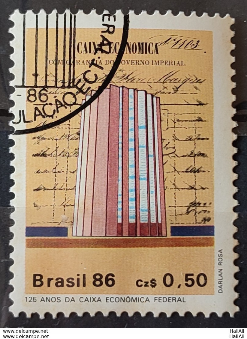 C 1529 Brazil Stamp Bank Caixa Economica Federal Economy 1986 Circulated 1.jpg - Usados