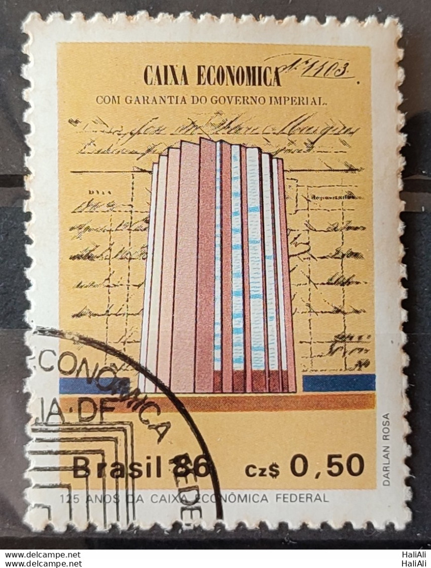 C 1529 Brazil Stamp Bank Caixa Economica Federal Economy 1986 Circulated 4.jpg - Usati