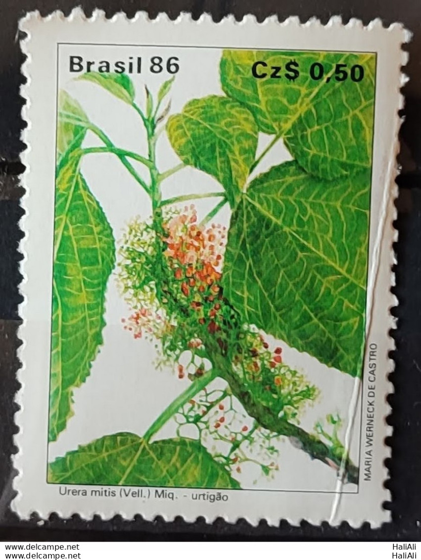 C 1523 Brazil Stamp Flora Flowers Urticao Preservation 1986 No Mint.jpg - Unused Stamps
