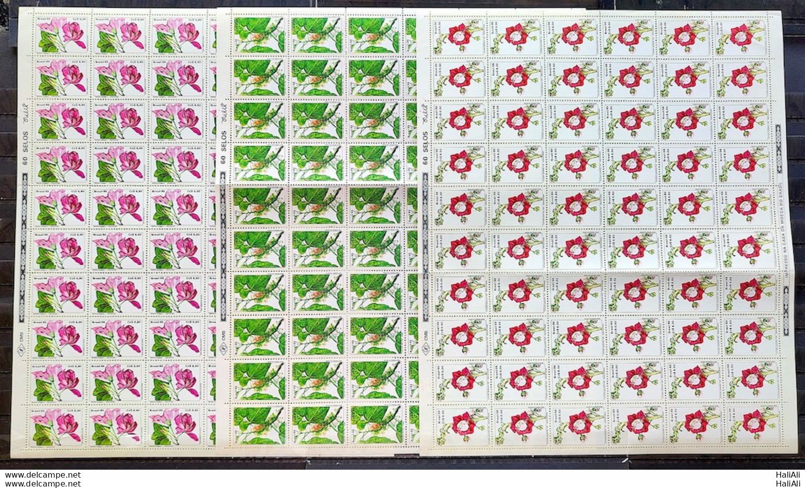 C 1523 Brazil Stamp Flora Flowers 1986 Sheet Complete Series - Ongebruikt