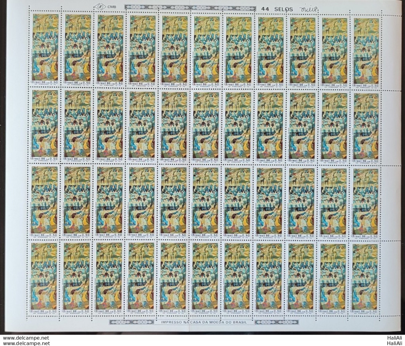 C 1522 Brazil Stamp International Year Of Peace Art 1986 Sheet.jpg - Unused Stamps