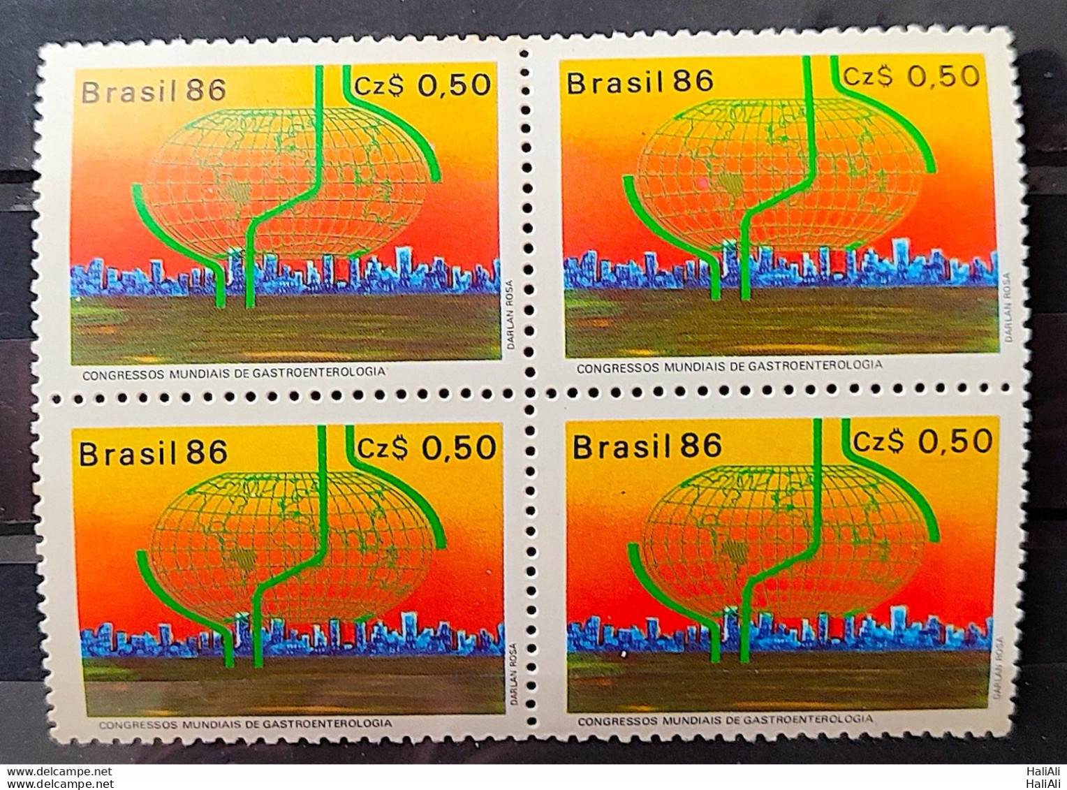 C 1520 Brazil Stamp Congress Of Gastroenterology Health 1986 Block Of 4 - Ungebraucht