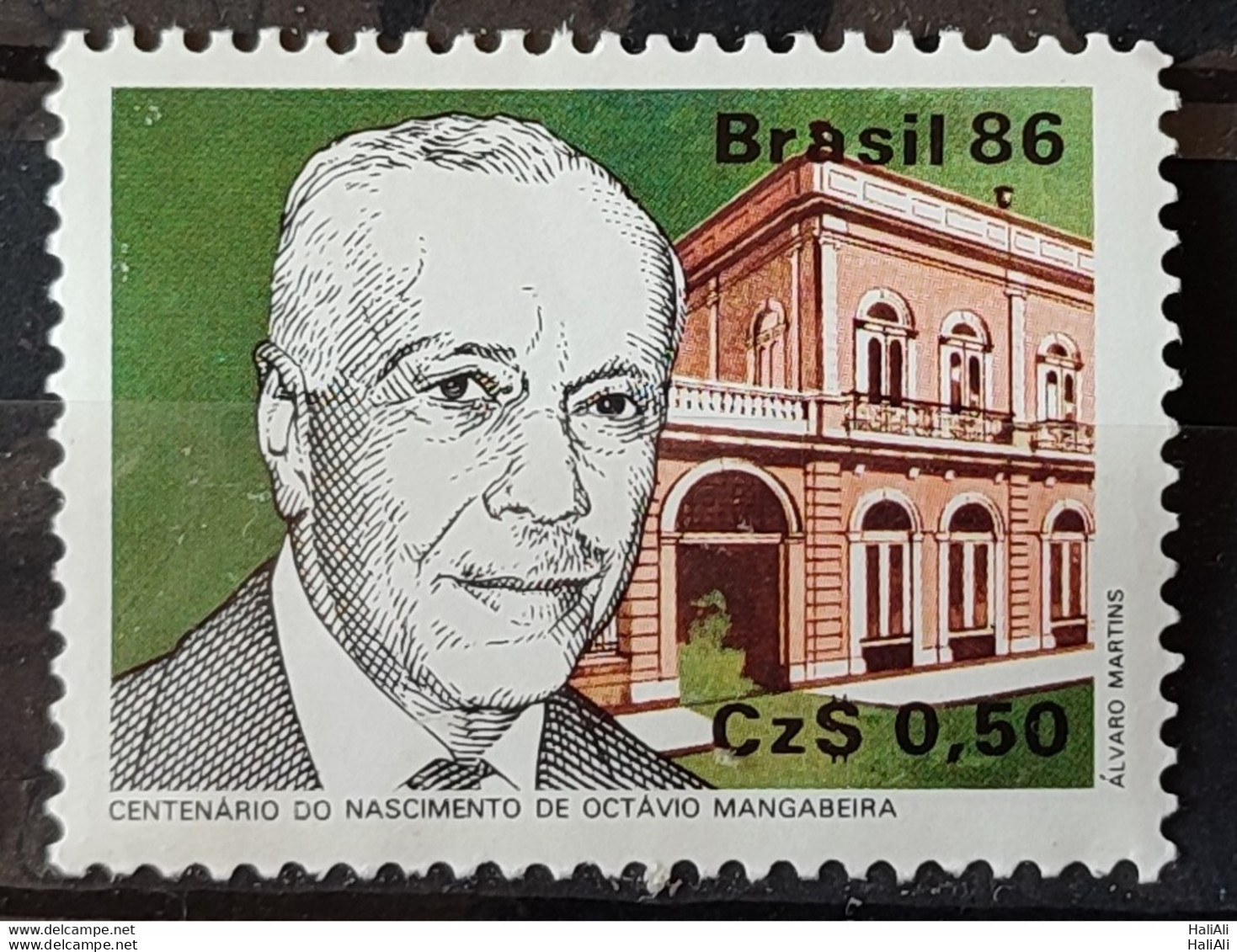 C 1519 Brazil Stamp Octavio Mangabeira Politics 1986.jpg - Unused Stamps