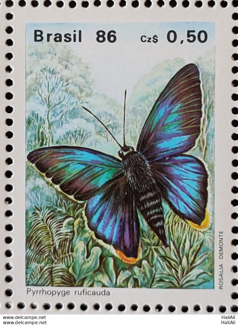 C 1512 Brazil Stamp Butterfly Insects 1986.jpg - Unused Stamps