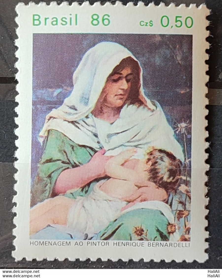 C 1510 Brazil Stamp Painter Henrique Bernardelli Art 1986 1.jpg - Unused Stamps