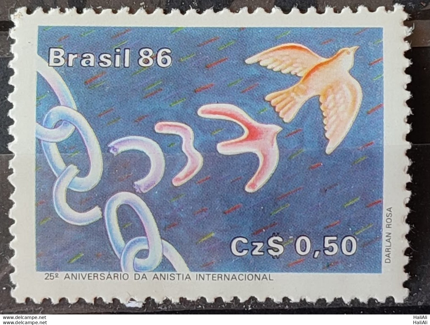 C 1511 Brazil Stamp 25 Years Of International Amnesty Law 1986 1.jpg - Ongebruikt