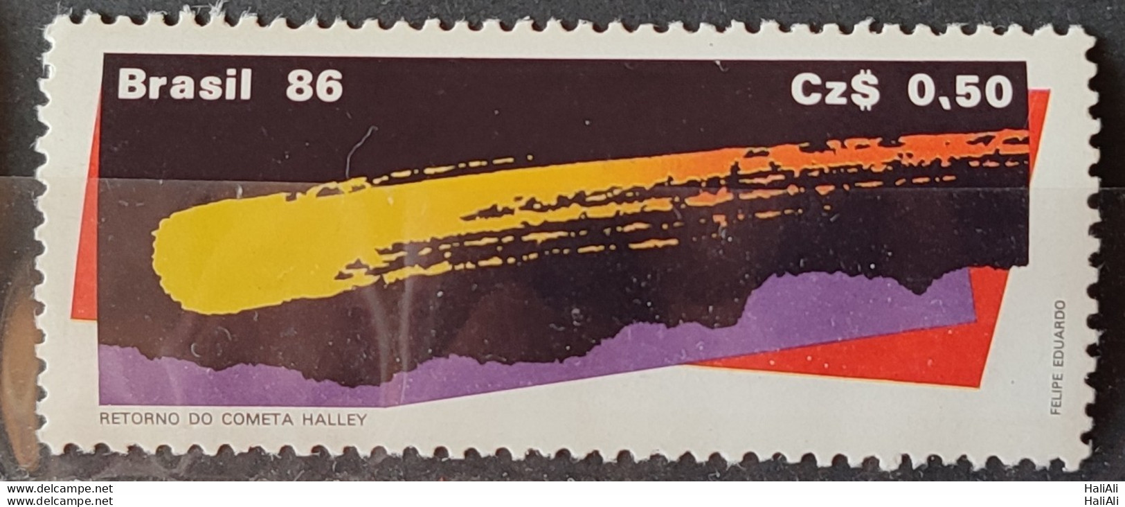 C 1507 Brazil Stamp Comet Halley Astronomy 1986.jpg - Ungebraucht