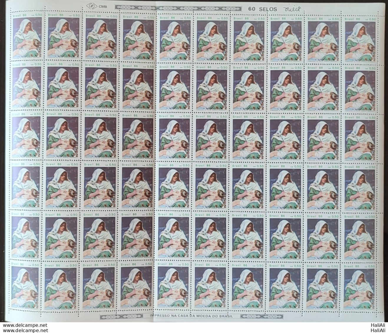 C 1510 Brazil Stamp Painter Henrique Bernardelli Art 1986 Sheet.jpg - Unused Stamps
