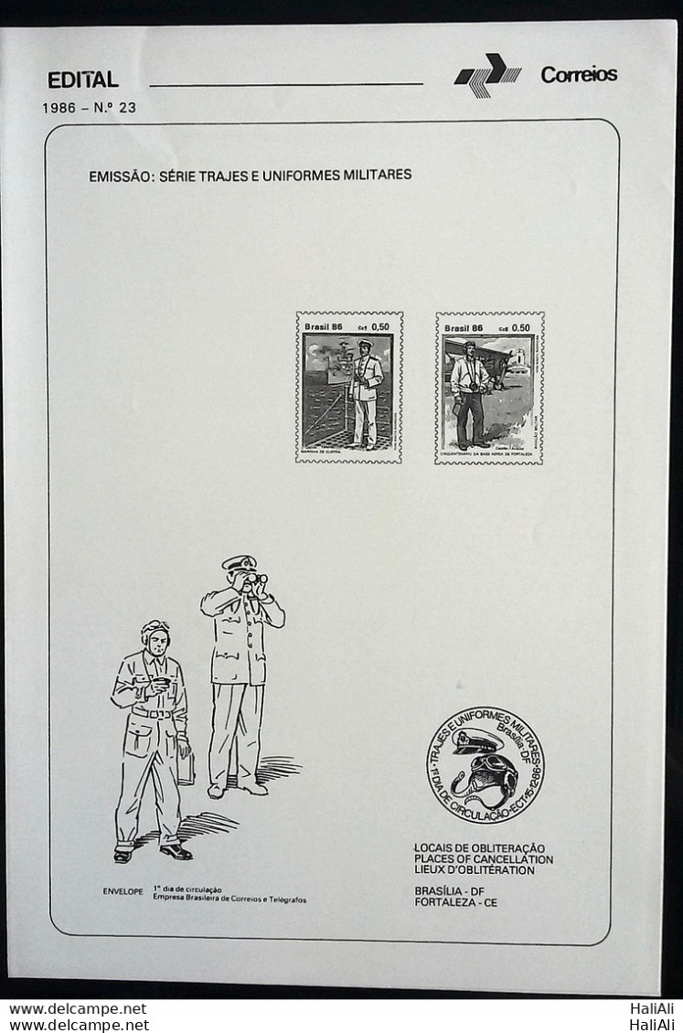 Brochure Brazil Edital 1986 23 Military Uniforms Within - Lettres & Documents