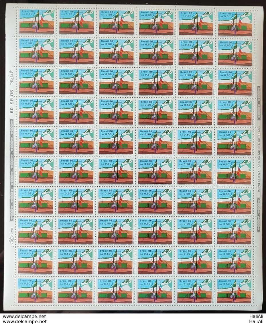 C 1508 Brazil Stamp Antarctic Station Commander Ferraz Flag 1986 Sheet.jpg - Ongebruikt