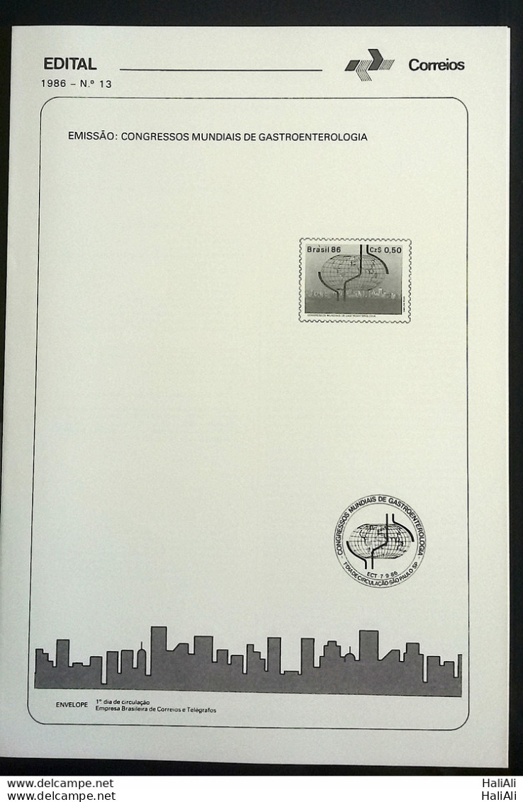 Brochure Brazil Edital 1986 13 Gastroenterology Health Without Stamp - Cartas & Documentos