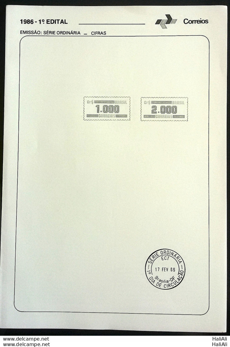 Brochure Brazil Edital 1986 01 Cipheras Without Stamp - Brieven En Documenten