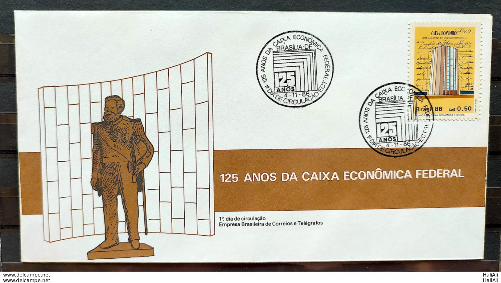 Brazil Envelope FDC 407 1986 Banco Caixa Economica Federal Economy CBC BSB 02 - FDC