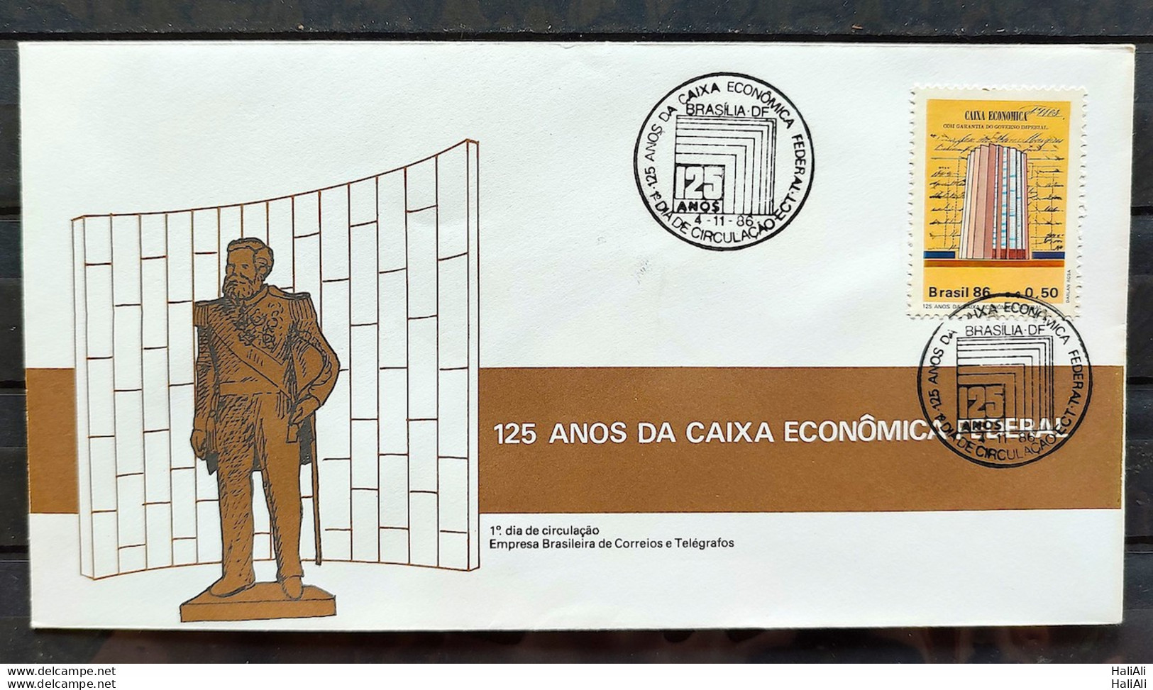 Brazil Envelope FDC 407 1986 Banco Caixa Economica Federal Economy CBC BSB 01 - FDC
