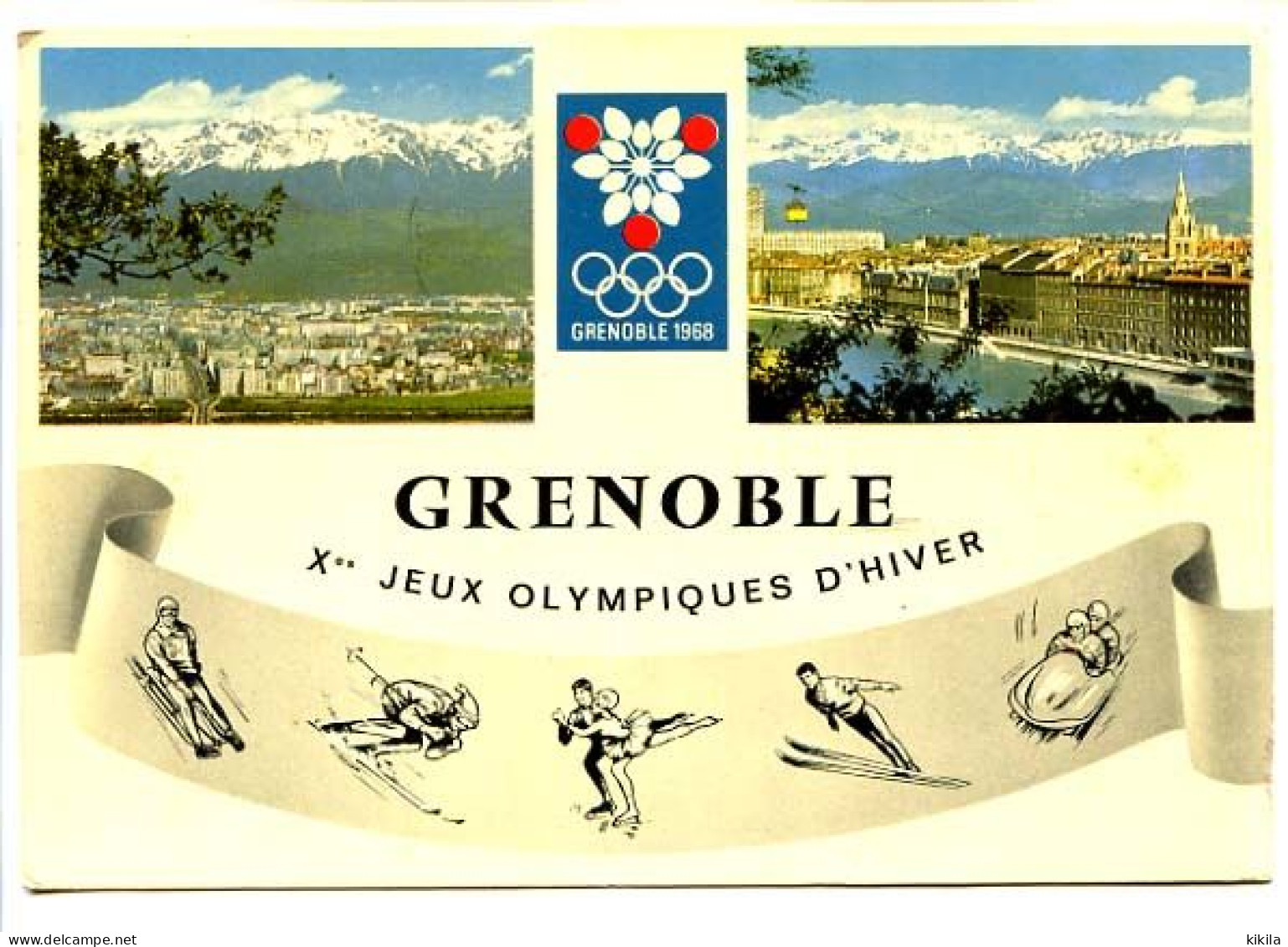 CPSM 10,5 X 15  Xèmes Jeux Olympiques D'Hiver De GRENOBLE 1968  Olympics Games  GRENOBLE Vue Générale Et Belledonne - Grenoble