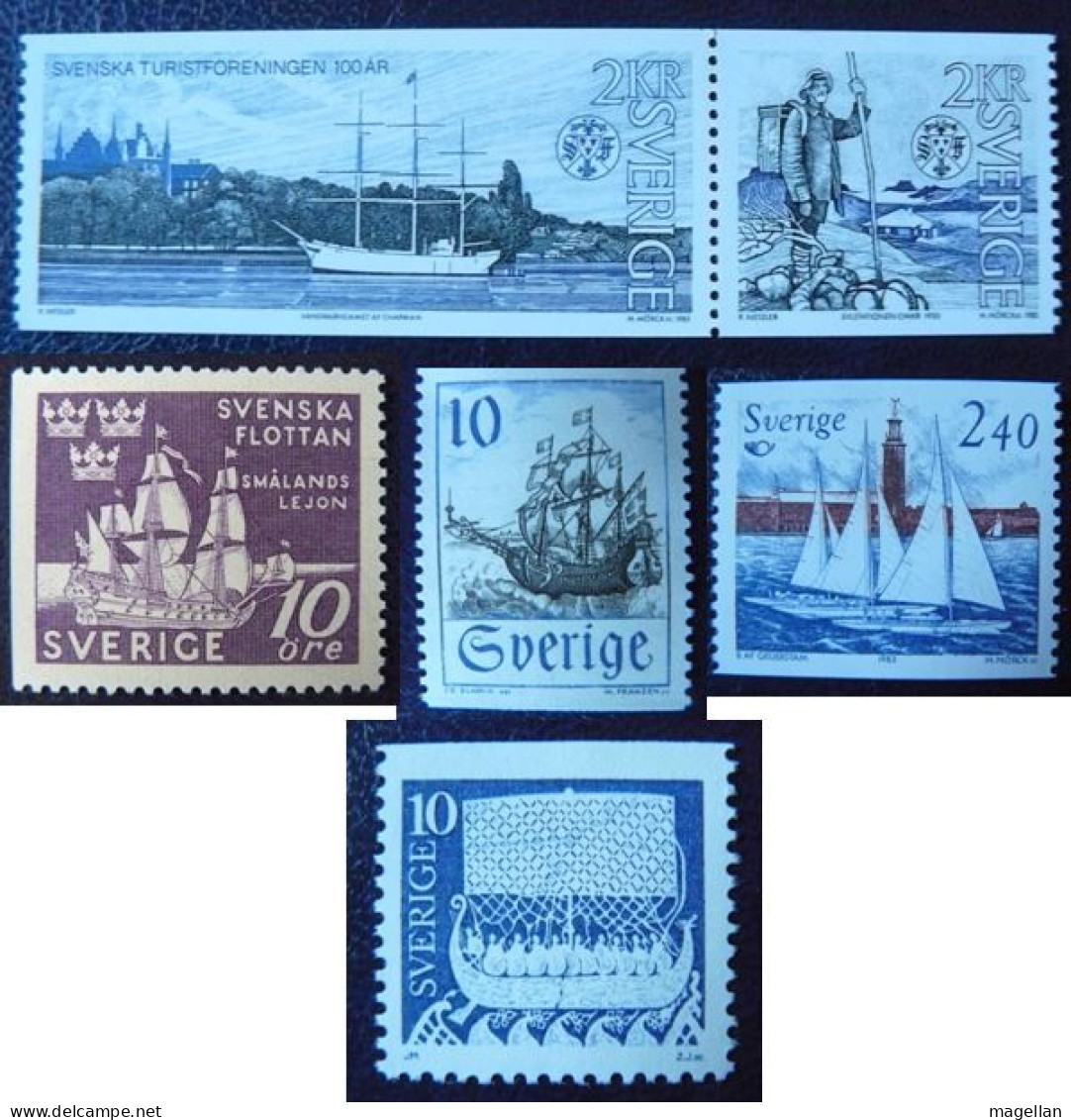 Suède Yv. 307a - 575 - 779b - 1213 - 1321a Neufs ** (MNH) - Bateaux - Voiliers - Ships