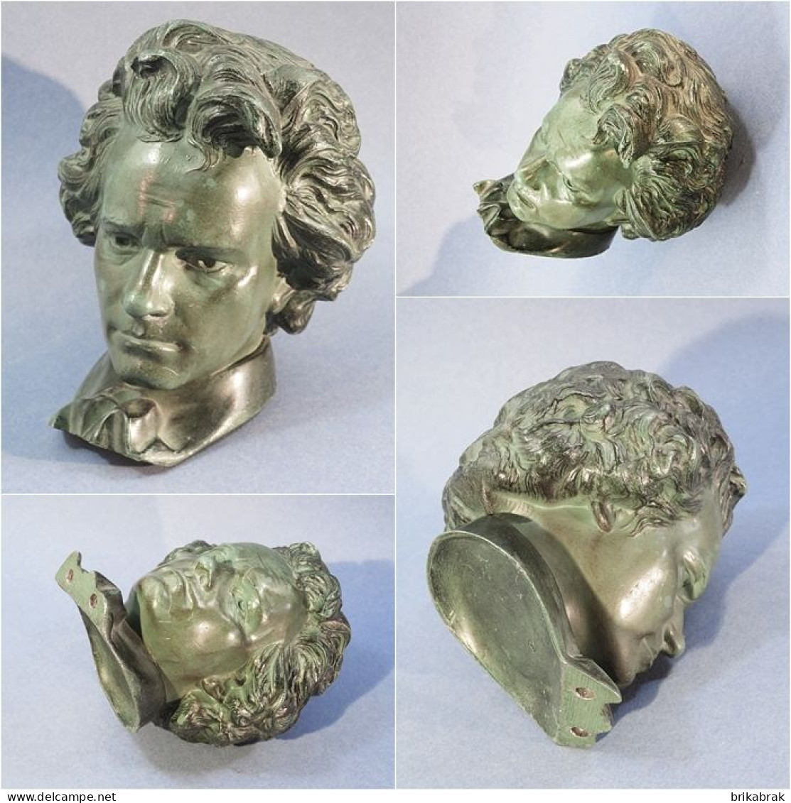 ° TETE BEETHOVEN EN METAL @ Musique Compositeur Statue Musicien - Metal