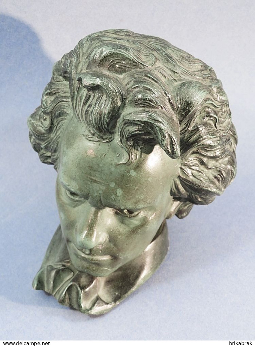 ° TETE BEETHOVEN EN METAL @ Musique Compositeur Statue Musicien - Metaal