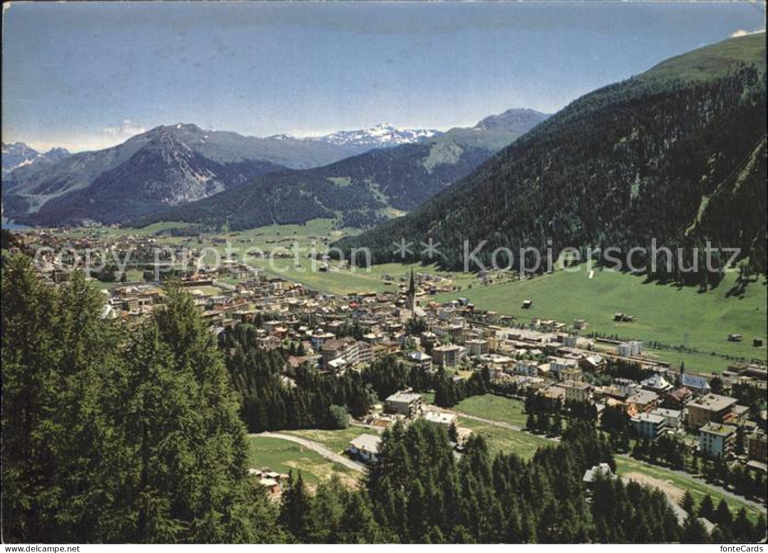 12379344 Davos GR Panorama Mit Seehorn Und Pischahorn Silvretta Davos Platz - Autres & Non Classés