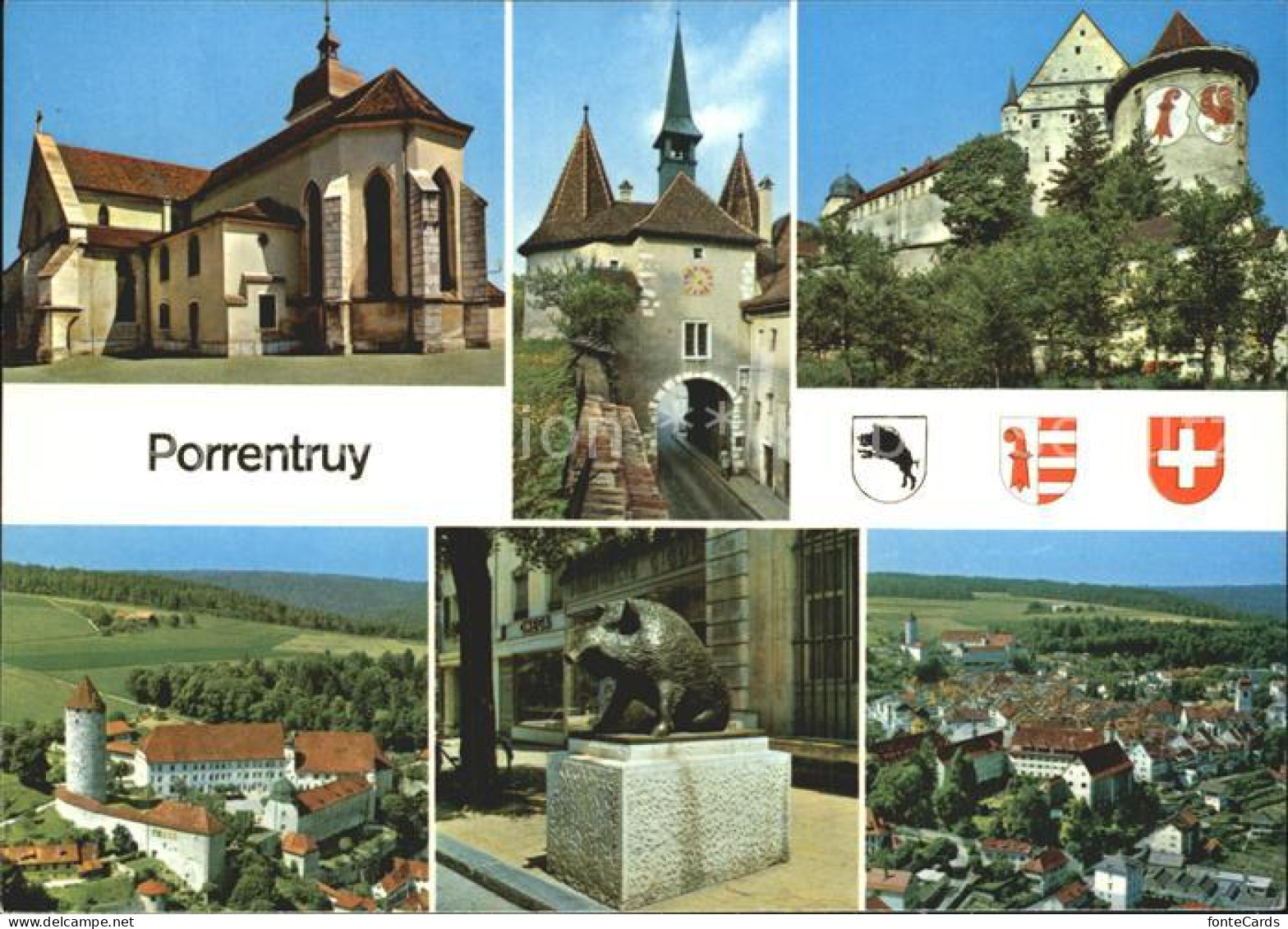 12377180 Porrentruy Kirche Porte France Chateau Wildschwein  Porrentruy - Autres & Non Classés