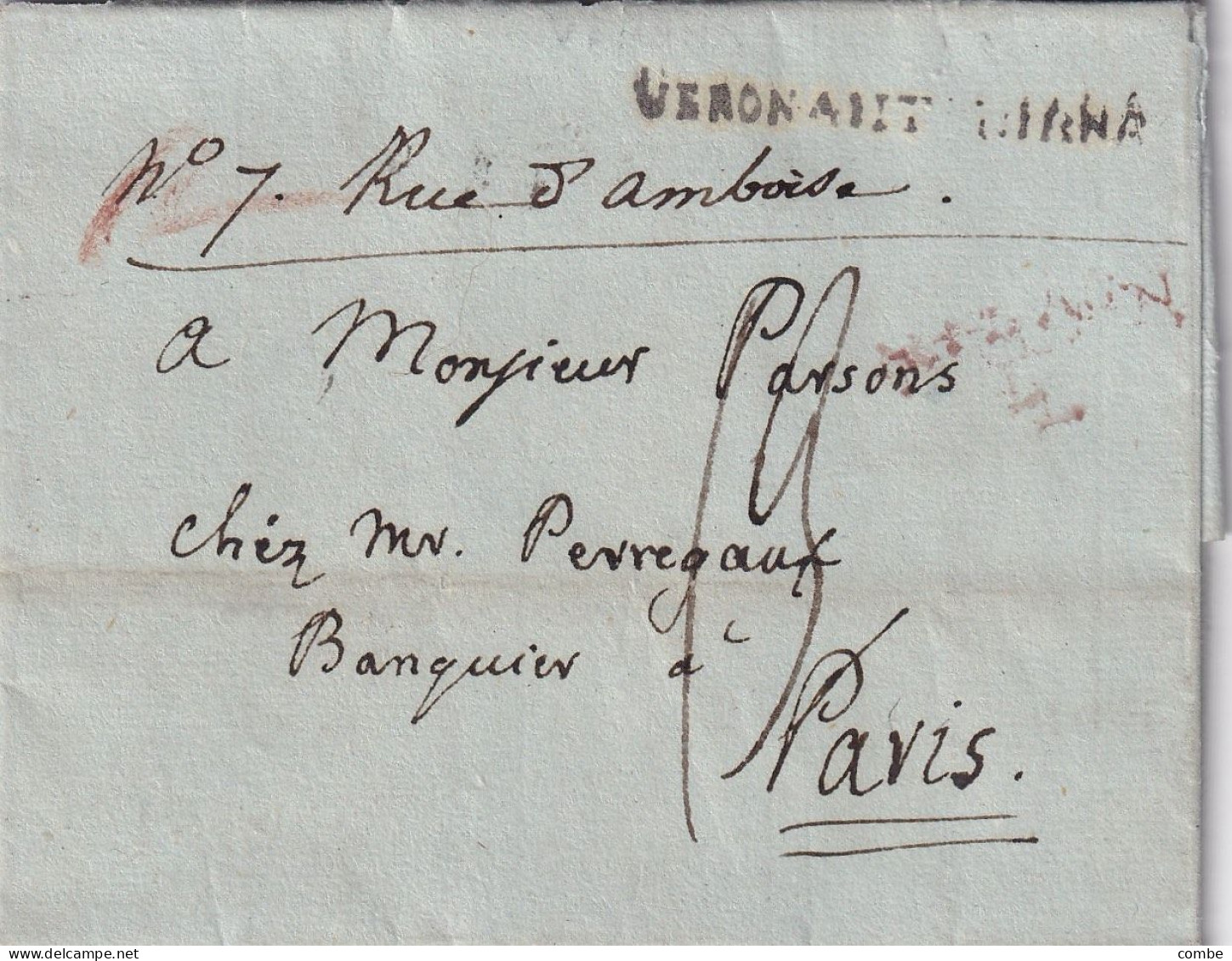 LETTRE. 2 AOUT 1802. VERONE. DE PENDEMONTE POUR PARIS. TAXE PLUME 13 - 1801-1848: Voorlopers XIX