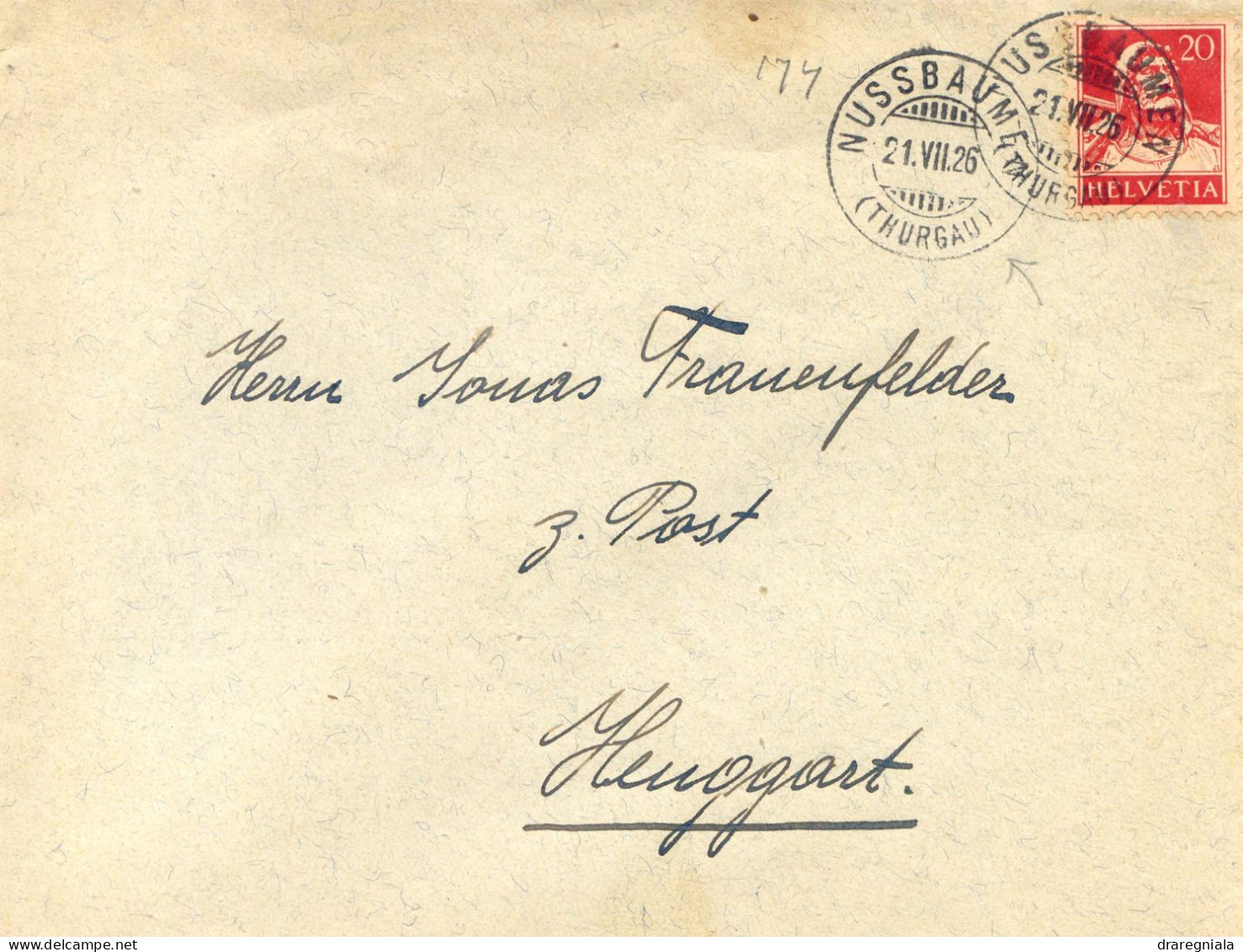 Mail Von Nussbaumen 1926 Thurgau  - Tellbrustbild 174 - Marcofilia