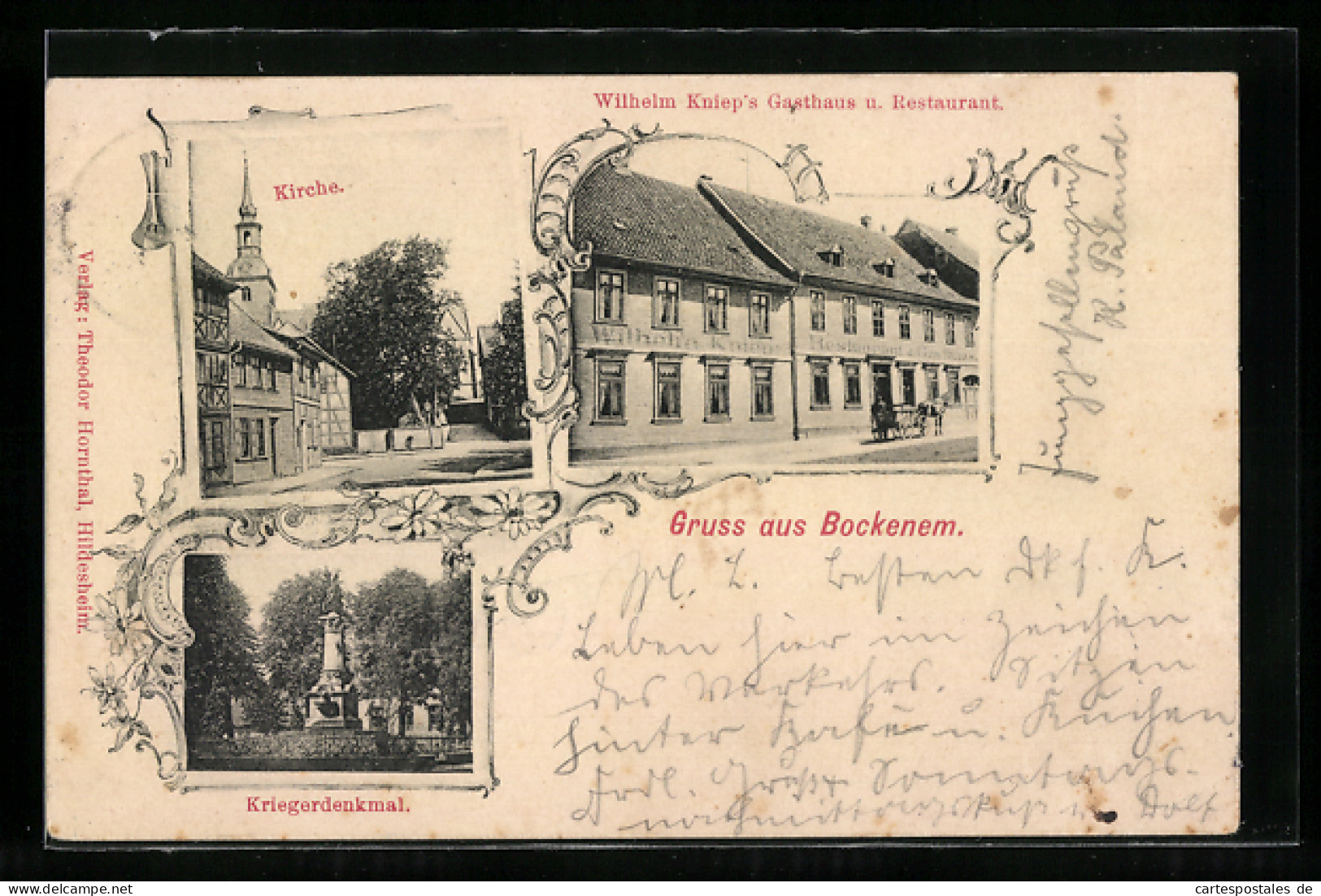 AK Bockenem, Kirche, Kriegerdenkmal Und Gasthaus Wilhelm Kniep  - Sonstige & Ohne Zuordnung