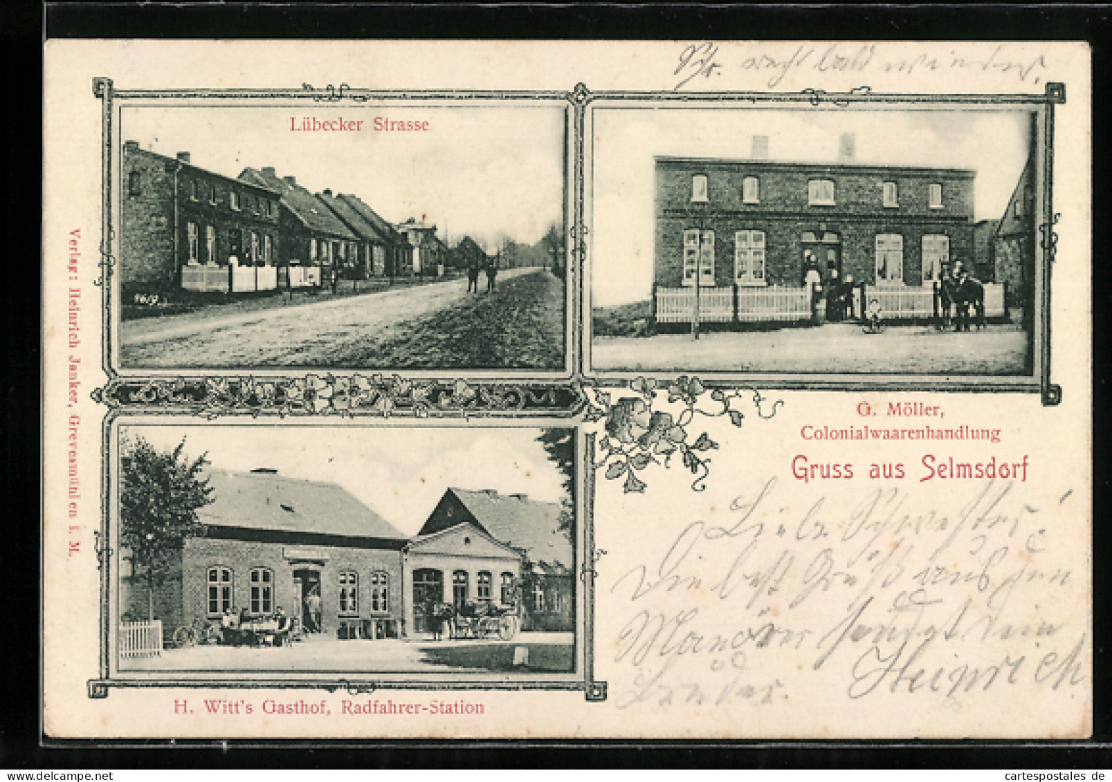 AK Selmsdorf, Gasthof H. Witt, Lübecker Strasse  - Autres & Non Classés