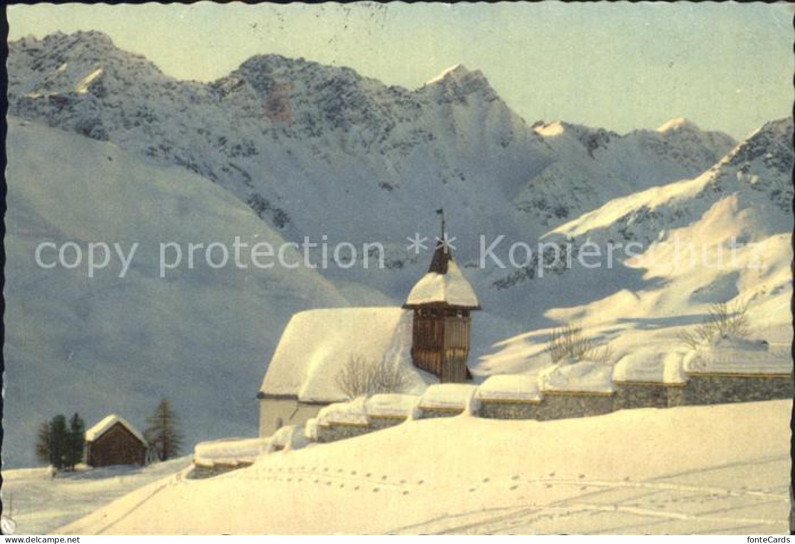 12375438 Arosa GR Bergkirche Rothorn Winterpanorama Alpen Arosa - Autres & Non Classés