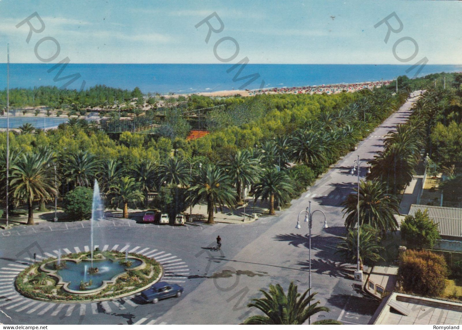 CARTOLINA  C10 S.BENEDETTO DEL TRONTO,AANCONA,MARCHE-VIALE DELLE PALME E FONTANA-MARE,ESTATE,BELLA ITALIA,VIAGGIATA 1971 - Ascoli Piceno