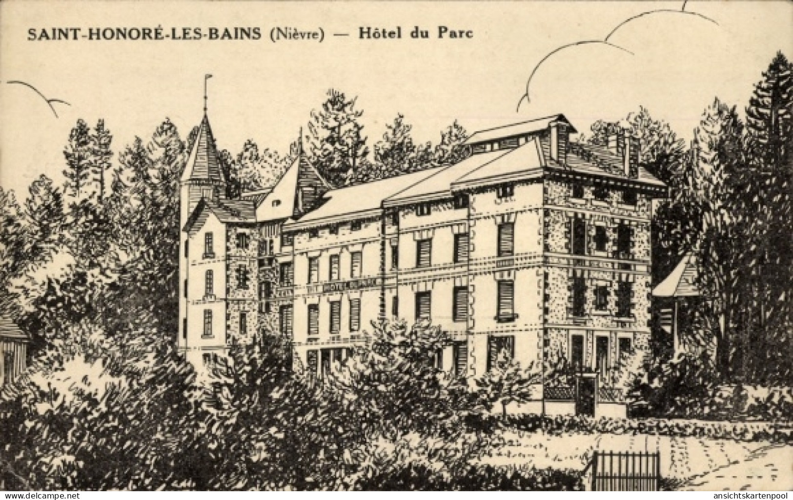 CPA Saint Honoré Les Bains Nièvre, Hôtel Du Parc - Sonstige & Ohne Zuordnung