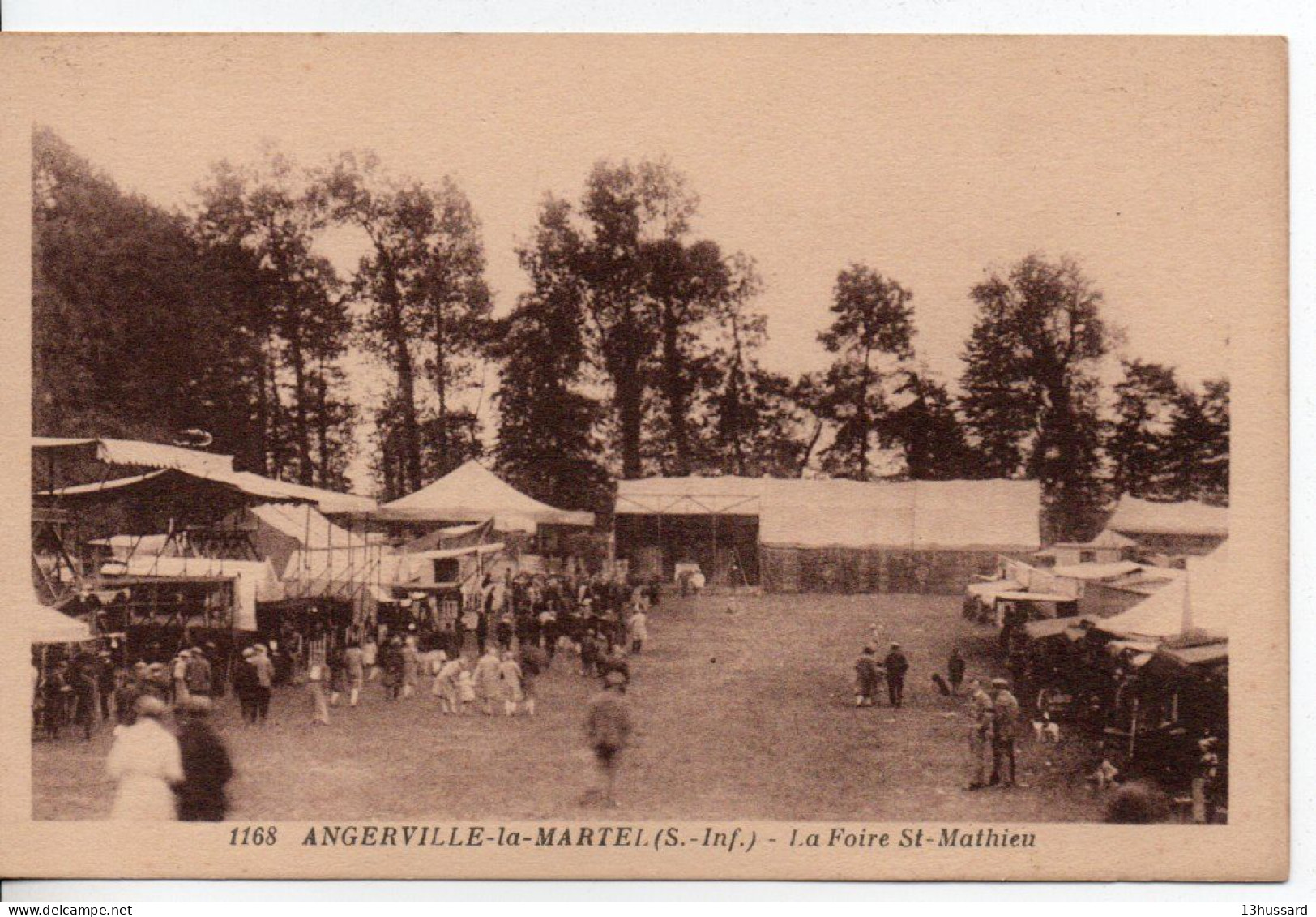 Carte Postale Ancienne Angerville La Martel - La Foire Saint Mathieu - Commerces - Other & Unclassified
