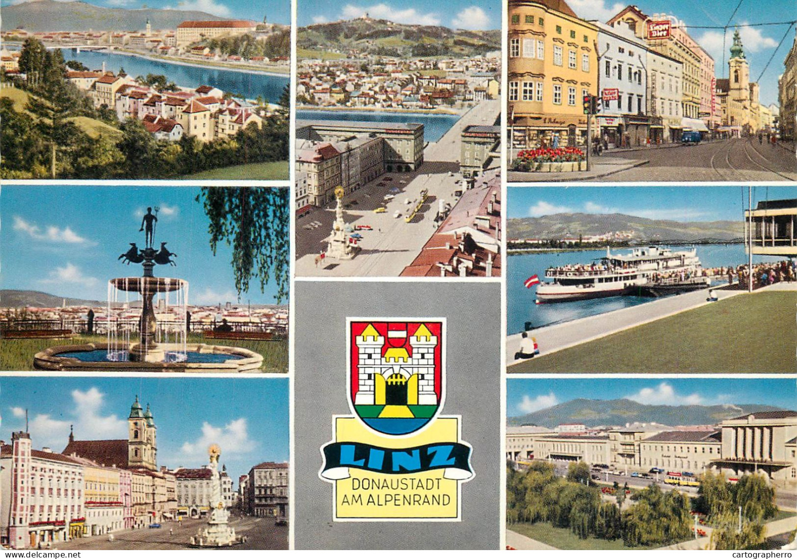 Navigation Sailing Vessels & Boats Themed Postcard Donaustadt Am Alpenrand - Sailing Vessels