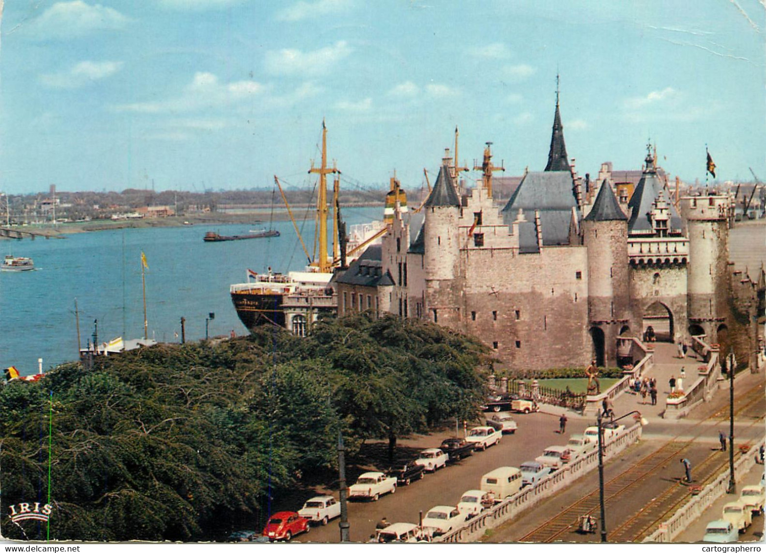 Navigation Sailing Vessels & Boats Themed Postcard Antwerpen Galleon And Citadel - Voiliers