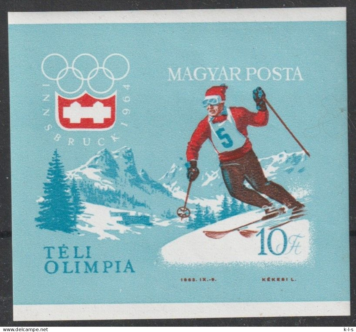 Ungarn: 1968, Blockausgabe: Mi. Nr. 40, Olympische Winterspiele, Innsbruck (II).  **/MNH - Blocks & Kleinbögen