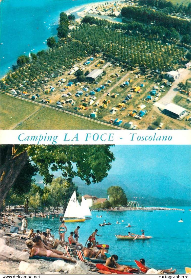 Navigation Sailing Vessels & Boats Themed Postcard Camping La Foce Toscolano Yacht - Sailing Vessels