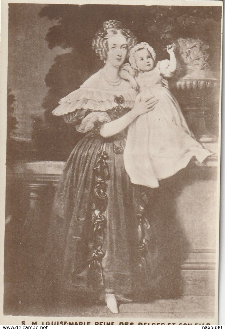 CPA  S.M. LOUISE-MARIE REINE DES BELGES ET SON FILS - Royal Families