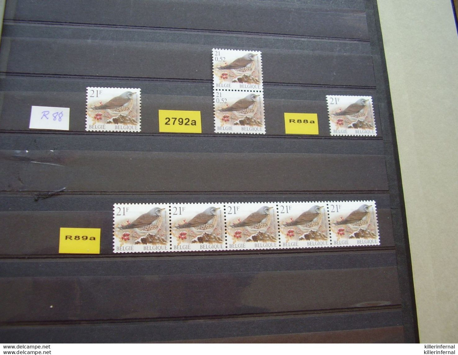 Timbres Belgique Rouleaux R 88 ** + R 88a ** + R 89a ** + 2792a ** - Sonstige & Ohne Zuordnung