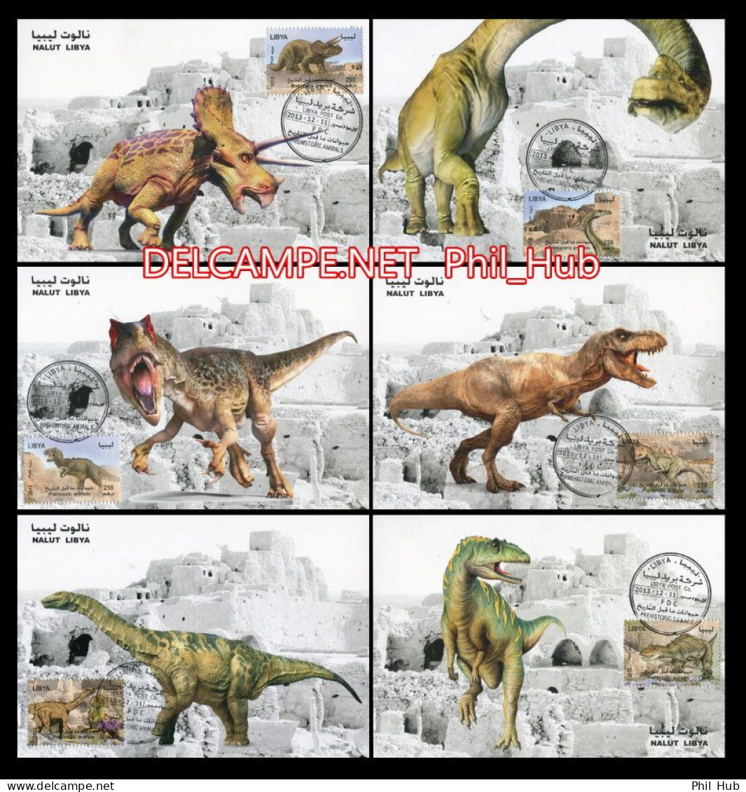 LIBYA 2013 Dinosaurs (6 Maximum-cards) - Prehistorics