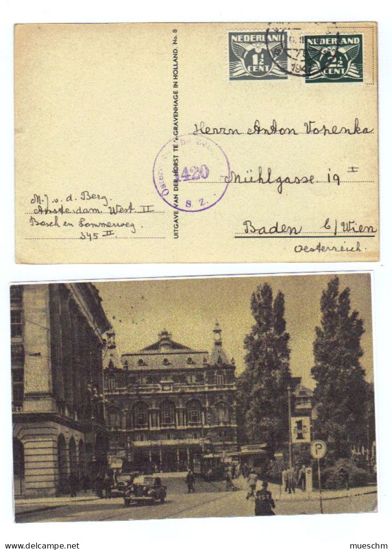 Niederlande, 1947, AK V. Amsterdam-Leidscheplein Mit Zensurstempel "1420" (10520W) - Other & Unclassified
