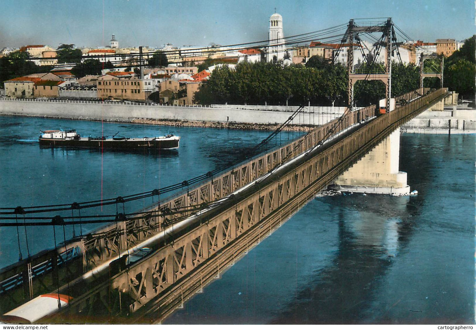 Navigation Sailing Vessels & Boats Themed Postcard Valence Drome Rhone Bridge - Sailing Vessels