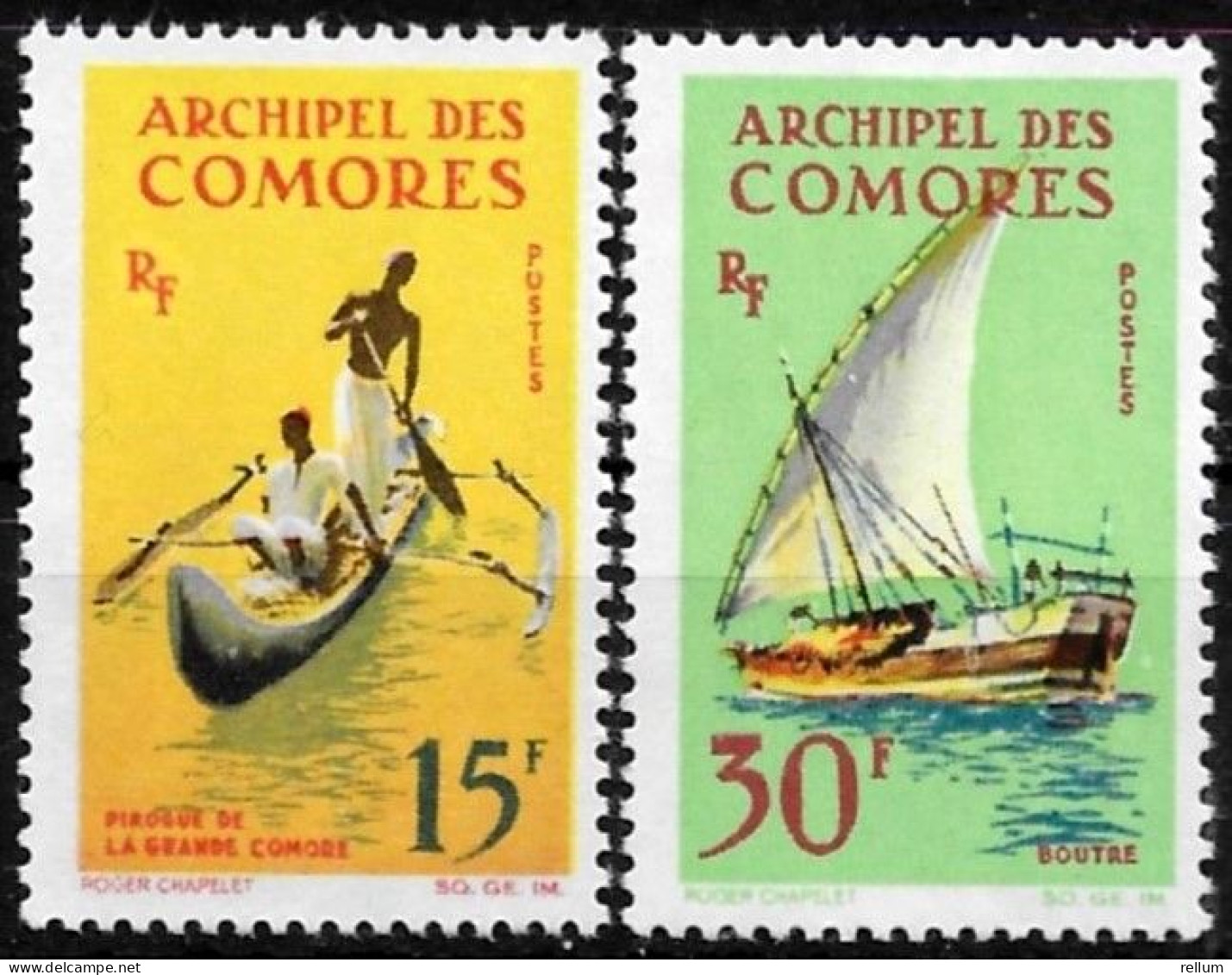 Comores 1964 - Yvert N° 33/34 - Michel N° 61/62 ** - Neufs