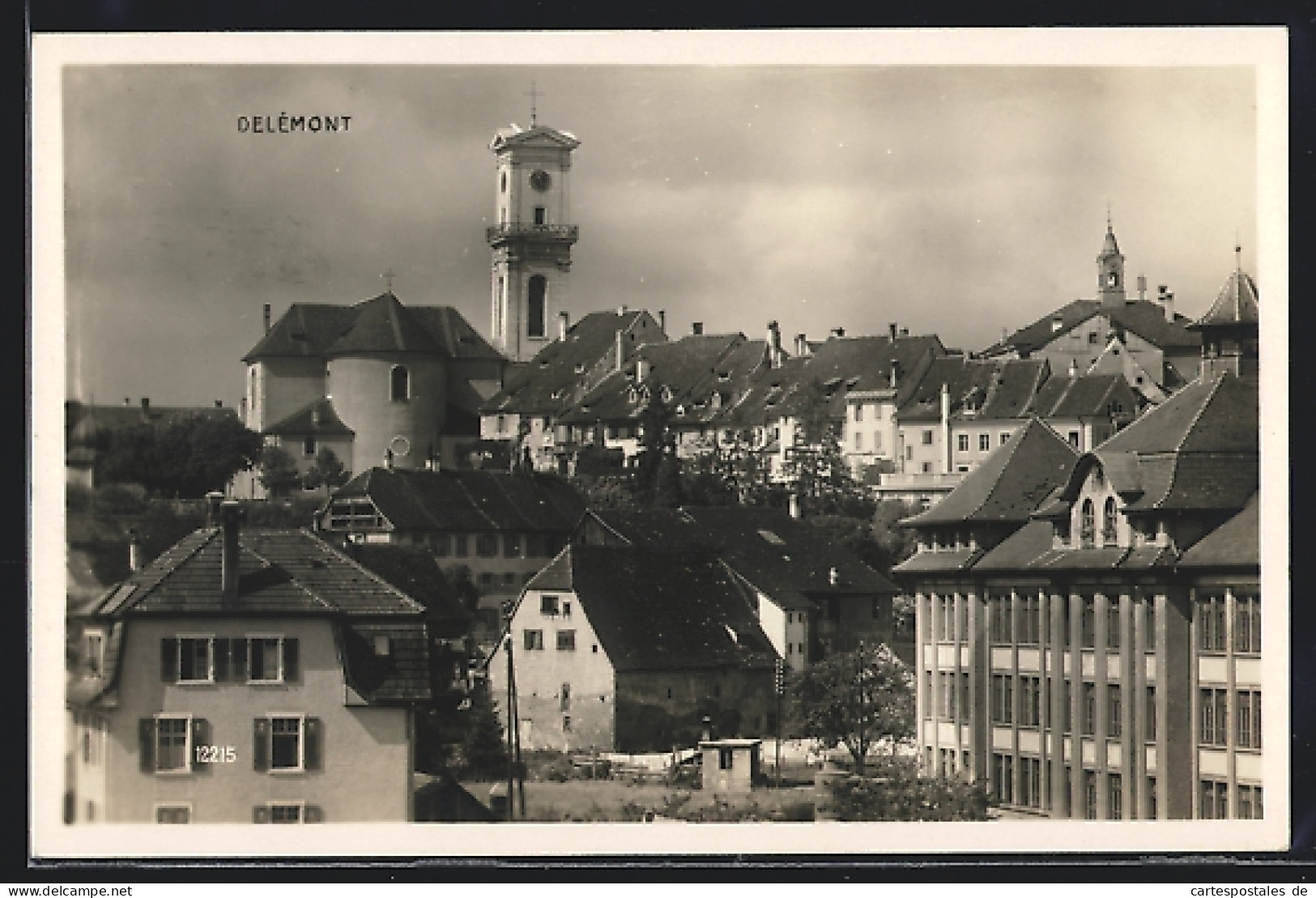 AK Delémont, Ortspartie Mit Kirche  - Delémont