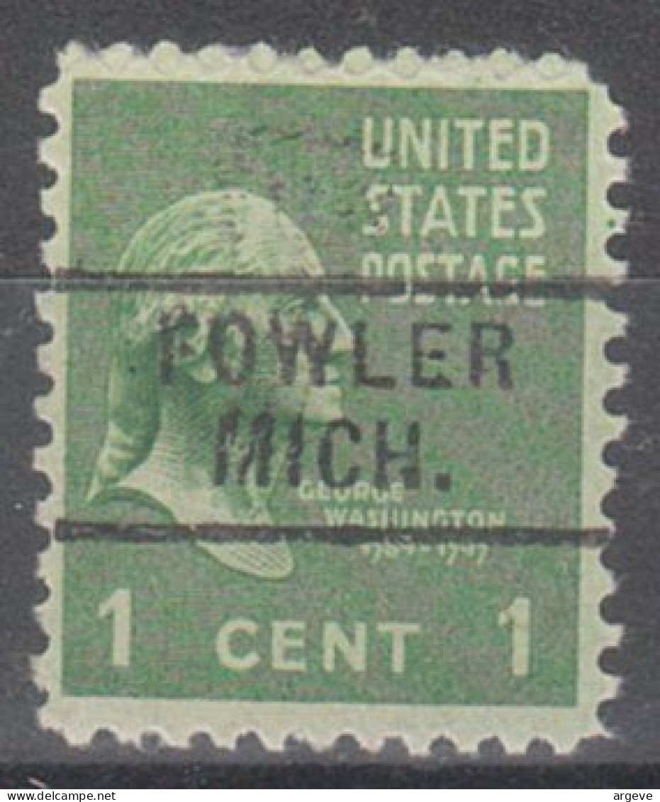 USA Precancel Vorausentwertungen Preo Locals Michigan, Fowler 729 - Precancels