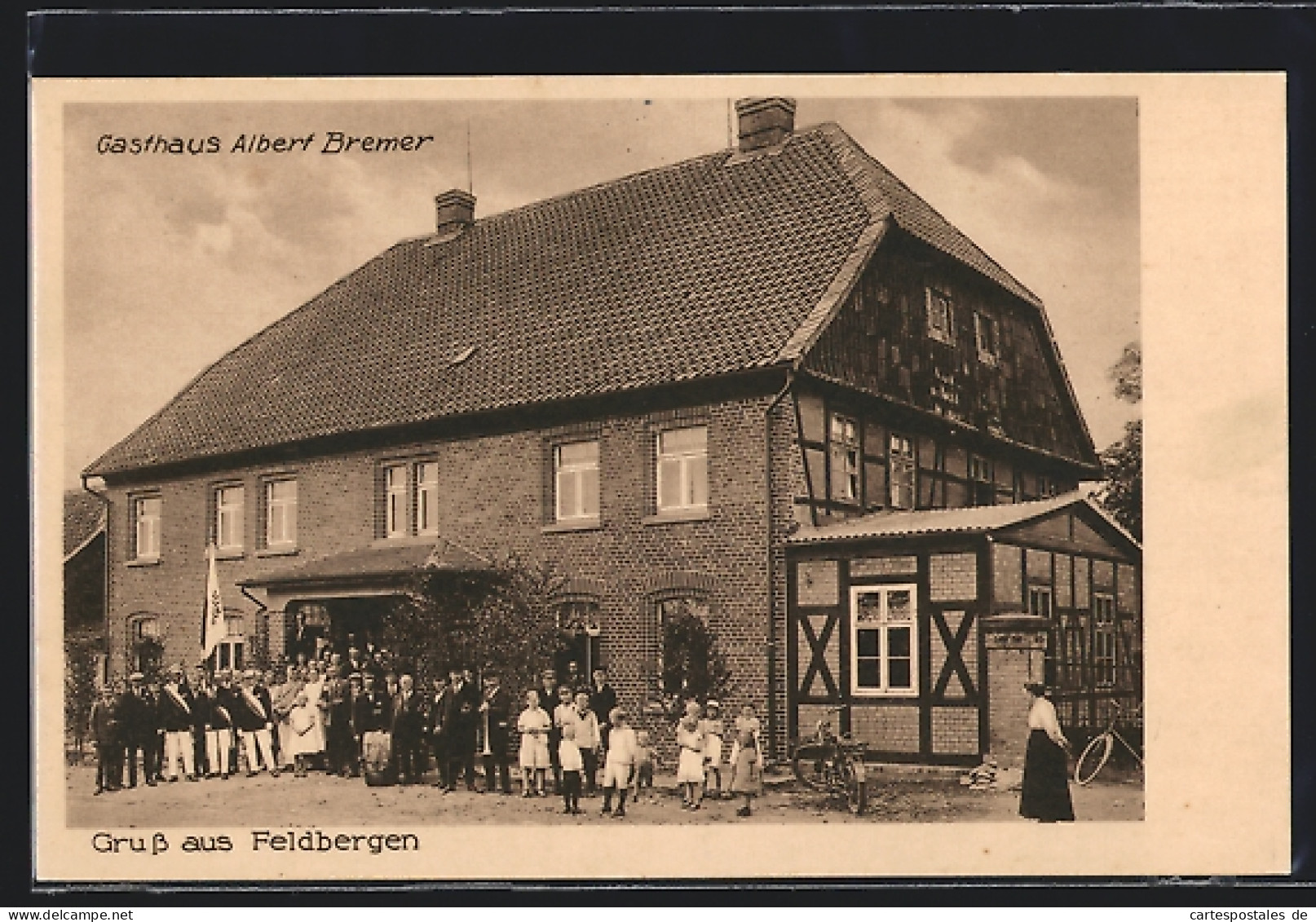 AK Feldbergen, Gruppenbild Am Gasthaus Albert Bremer  - Other & Unclassified