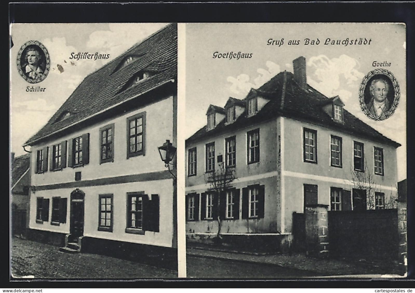 AK Bad Lauchstädt, Schillerhaus Und Goethehaus  - Other & Unclassified