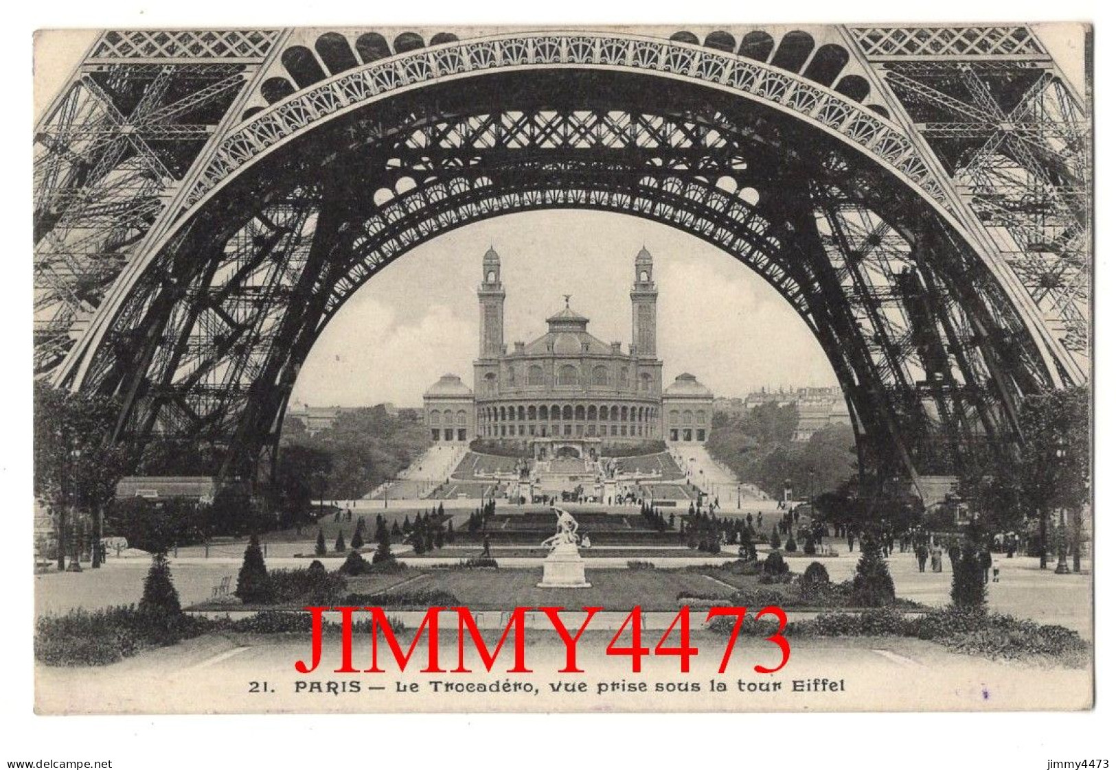 CPA - PARIS En 1914 - Le Trocadéro, Vue Prise Sous La Tour Eiffel - N° 21 - Edit. A. G. Paris - Tour Eiffel