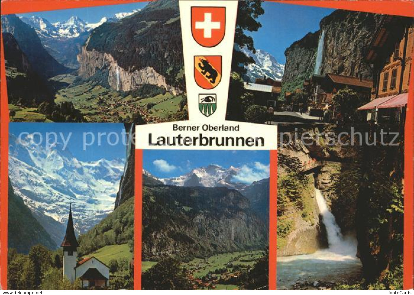 12367974 Lauterbrunnental Dorfstrasse Ref Kirche Jungfrau Trummelbach Wasserfall - Sonstige & Ohne Zuordnung