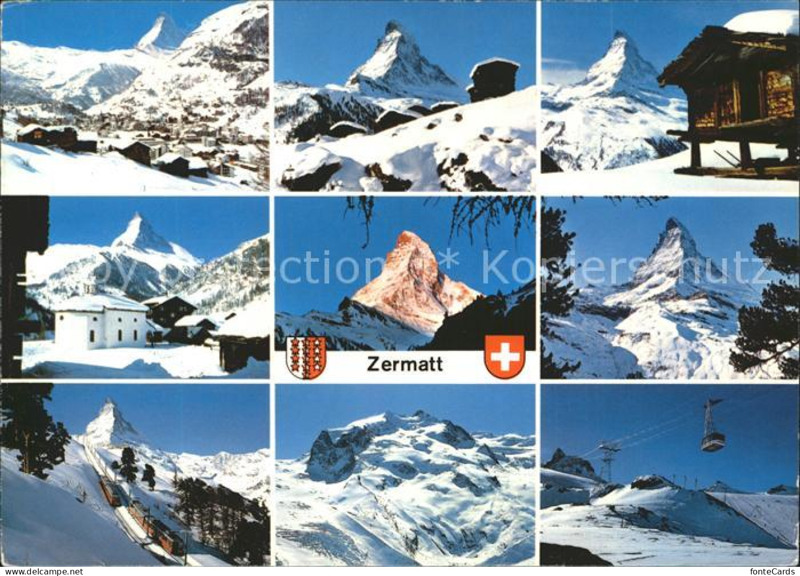 12367972 Zermatt VS Teilansichten Matterhorn Findelen Kapelle Bergbahn Luftseilb - Altri & Non Classificati